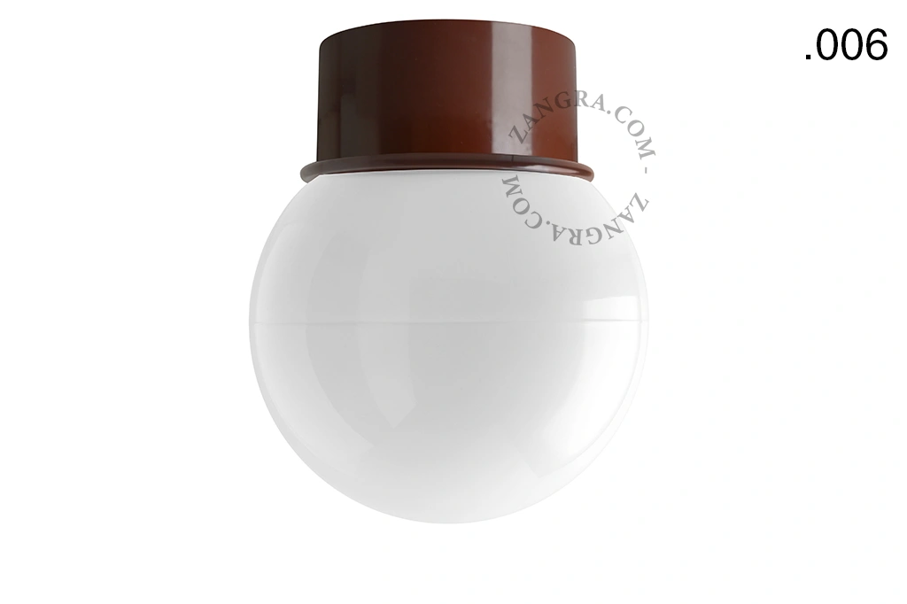 brown wall or ceiling light - glass shade - Ø 10 cm