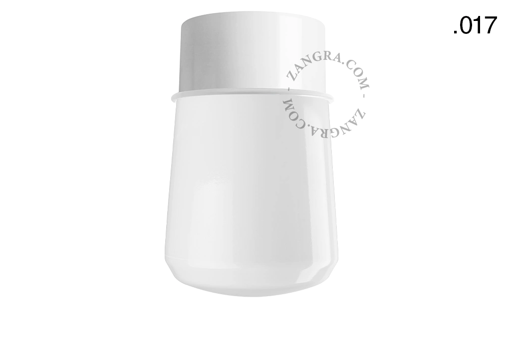 lampa ścienna lub sufitowa biała - szklany klosz  - Ø 10 cm