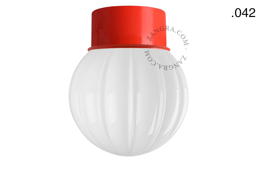 rød væg eller loftslampe - glas skærm - Ø 10 cm