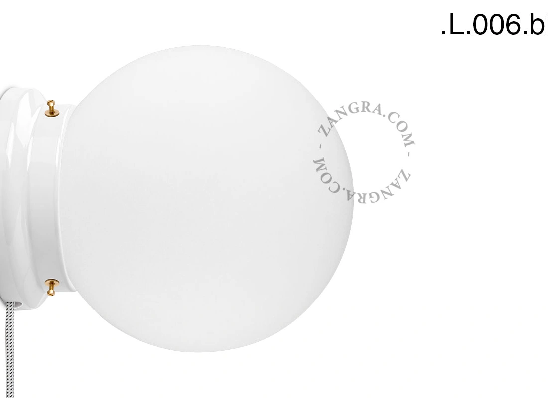 applique ou lampe de table Cédric en porcelaine blanche