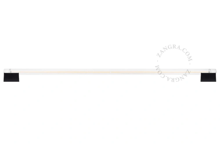 aplique o plafón S14s de porcelana negra – tubo LED prismático – 100cm