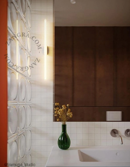 gule væg eller loft lampe S14d - opal stick pære