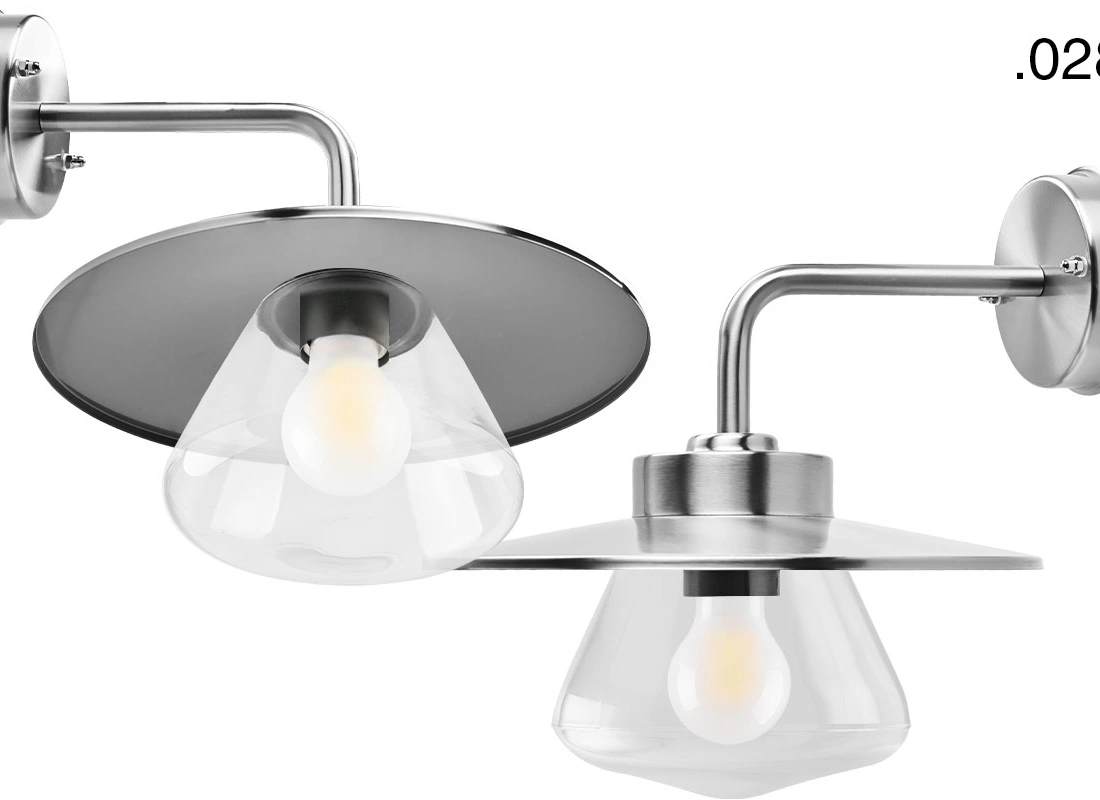 silver-coloured wall light Eduardo - IP54