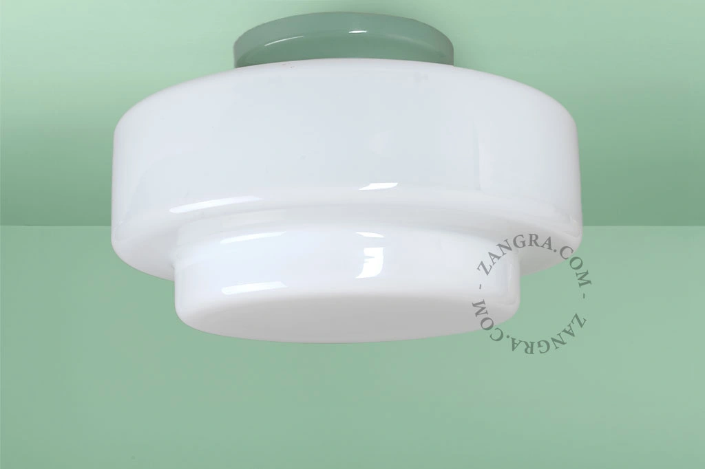 Art Deco Leuchte Chaella aus grünem Porzellan