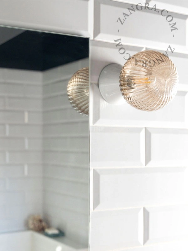applique murale ou plafonnier en porcelaine blanche