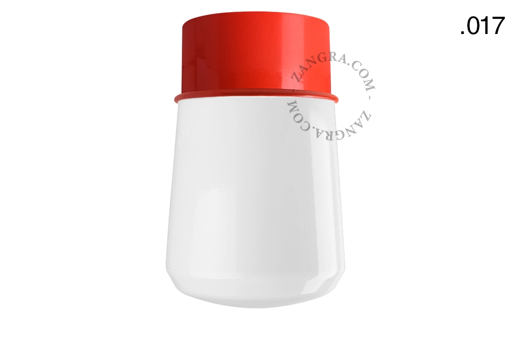 rød væg eller loftslampe - glas skærm - Ø 10 cm