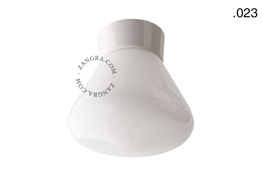 biała lampa ścienna lub sufitowa ze szklanym kloszem - Ø 11 cm