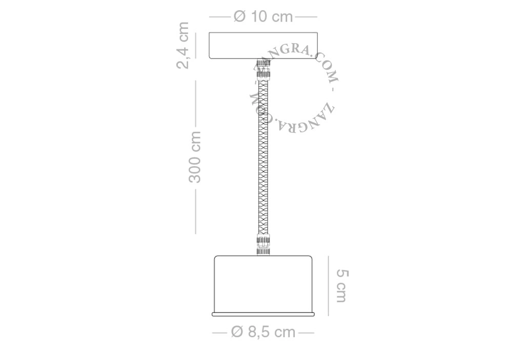weiße Hängeleuchte - Glasschirm - 8,5cm