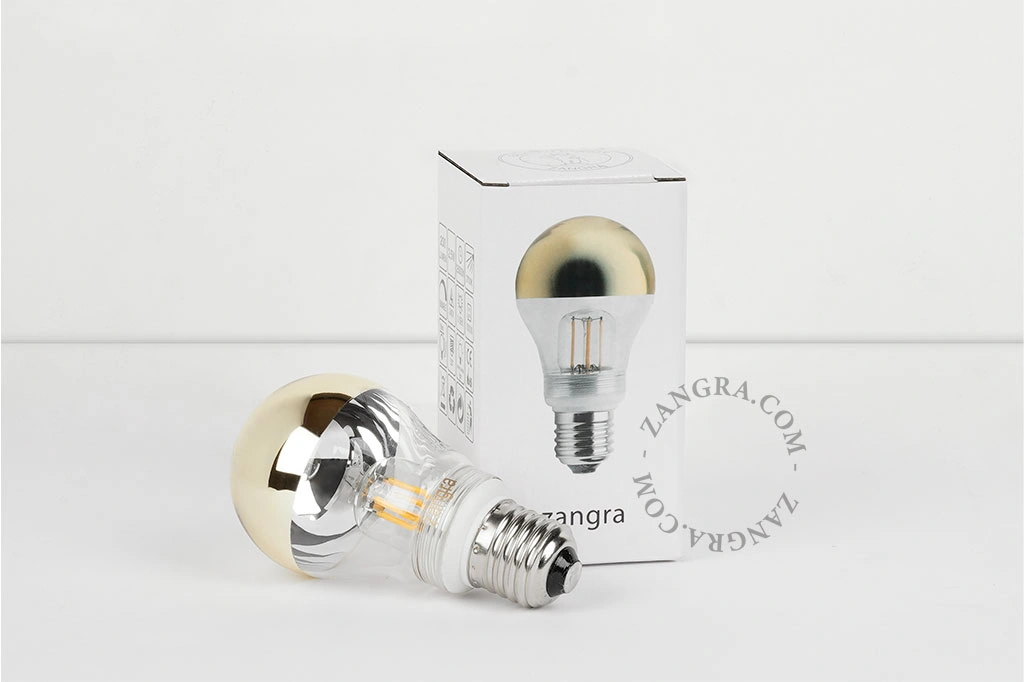 E27 dæmpbar glødetråd LED-pære - guld og klart glas - 2700K - 2,5W