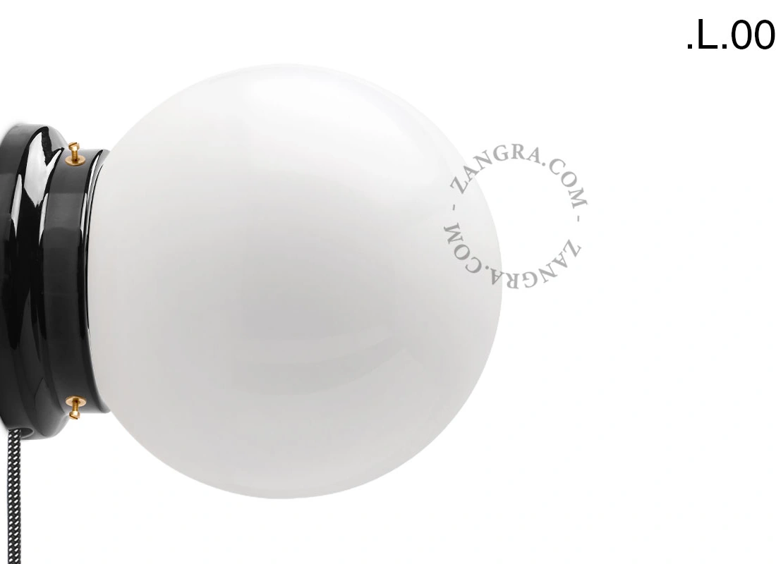 applique ou lampe de table Cédric en porcelaine noire