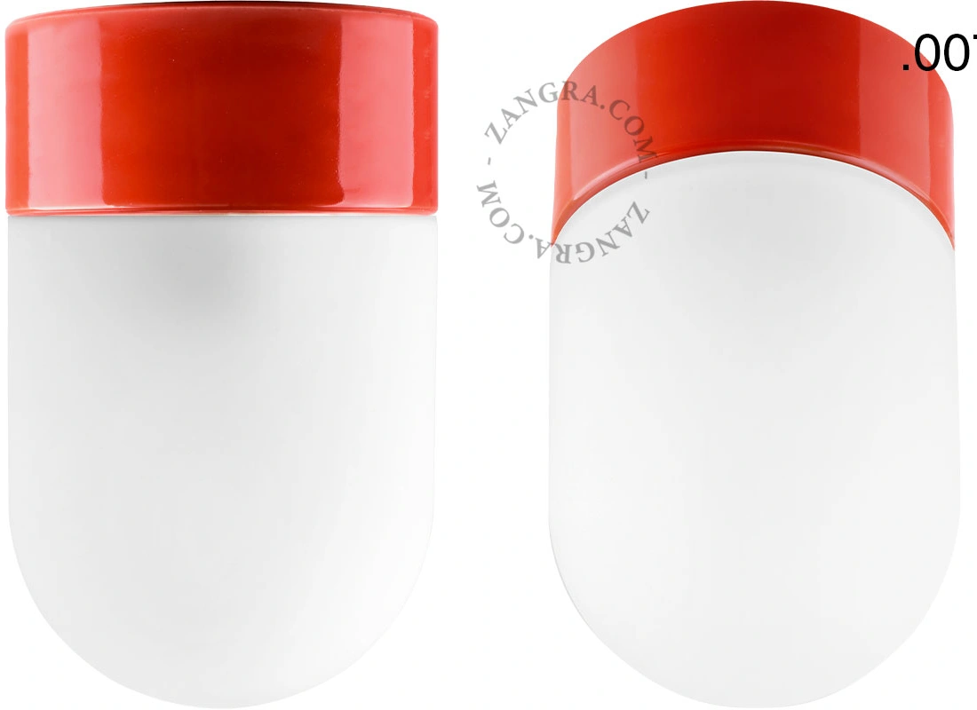 Leuchte David aus rotem Porzellan - Ø 10 cm