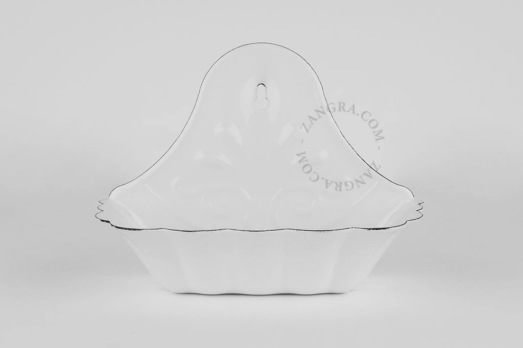 retro white enamel soap dish