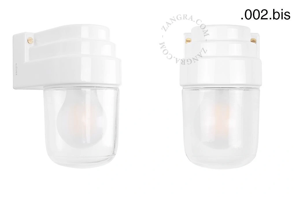 biała porcelanowa lampa ścienna Cameo  w stylu Art Deco