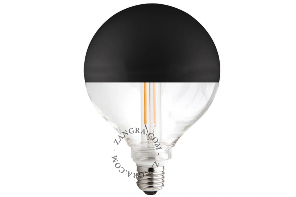 LED Glühbirne – Mattschwarz oben