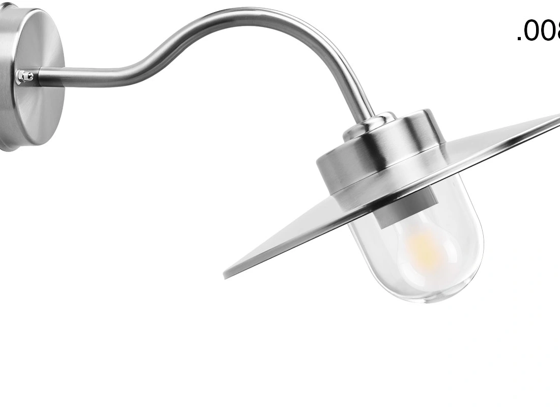 zilverkleurige industriële gevellamp Elda - IP54