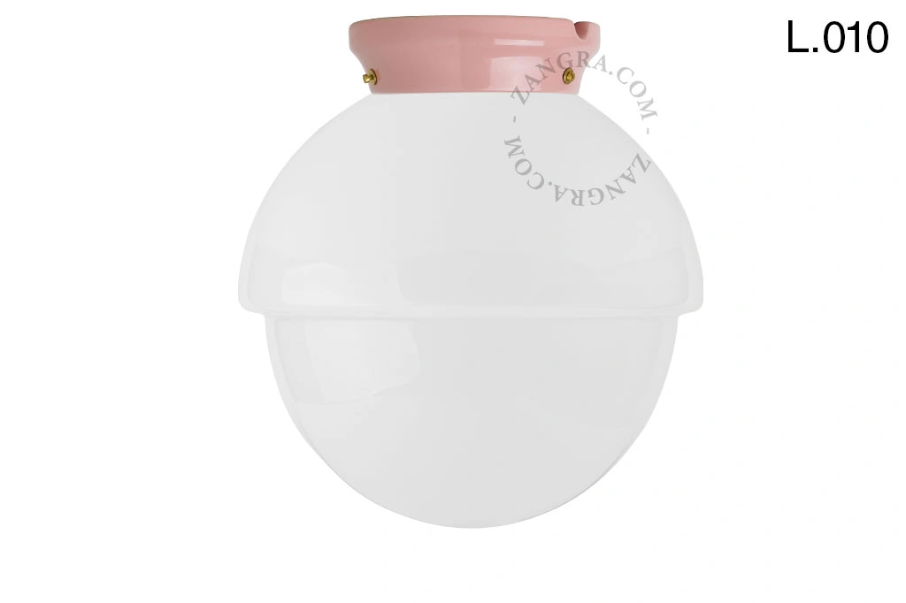 candeeiro Art Deco Chaella de porcelana cor-de-rosa