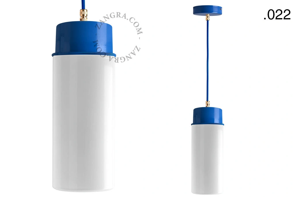 gelakte hanglamp - blauw