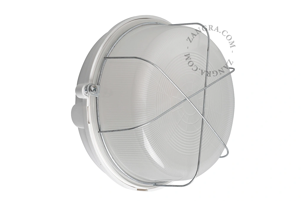 aplique o plafón de exterior en baquelita blanca - Ø 17 cm - IP54