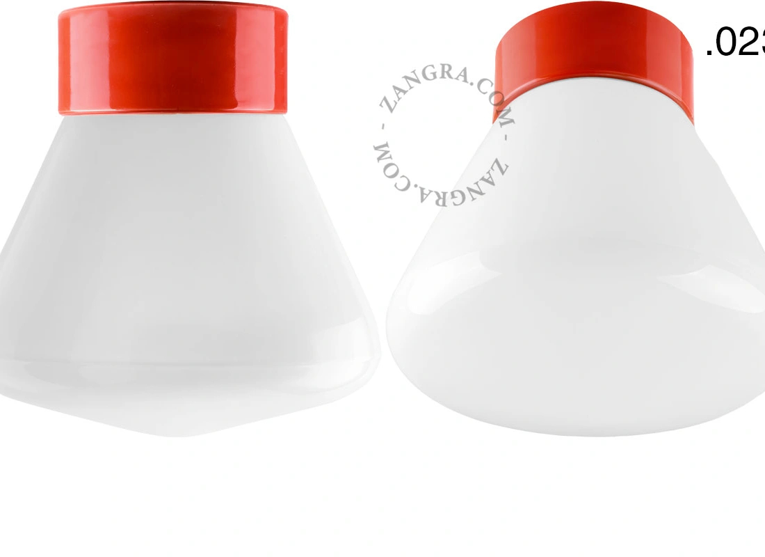 Leuchte David aus rotem Porzellan - Ø 10 cm