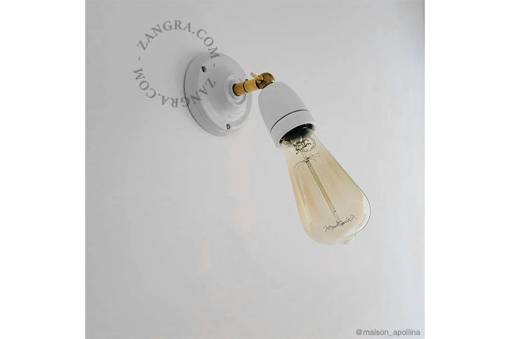applique ou plafonnier orientable en porcelaine blanche
