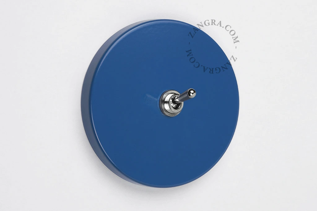 blue switch - two-way or simple nickel-plated toggle switch
