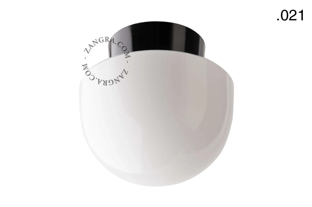 svart vägg- eller taklampa - glasskärm - Ø 11 cm