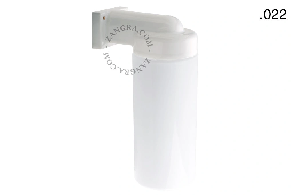 zewnętrzna lub łazienkowa lampa ścienna biała porcelana ze szklanym kloszem - IP54