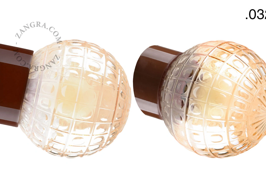 brązowa porcelanowa lampa ścienna David - Ø 10 cm
