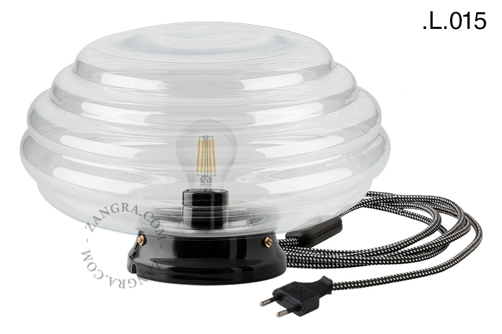 zwarte porseleinen wand- of tafellamp Cedric
