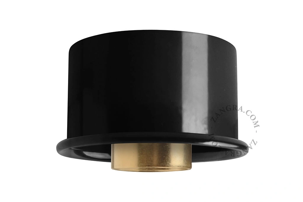 svart vägg- eller taklampa - Ø 8 cm