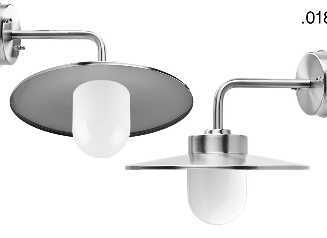 silver-coloured wall light Eduardo - IP54