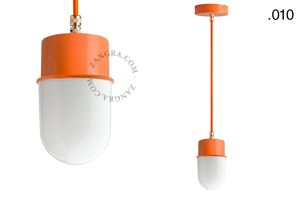 orange pendellampa - glasskärm - Ø 8,5 cm