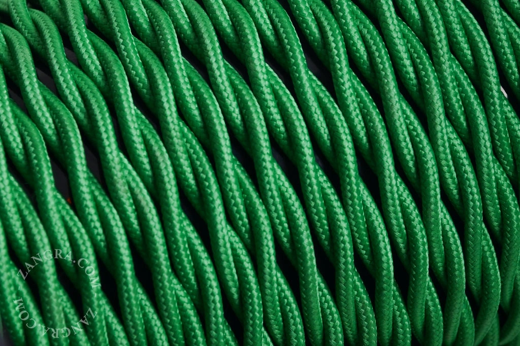 cabo têxtil torcido - verde