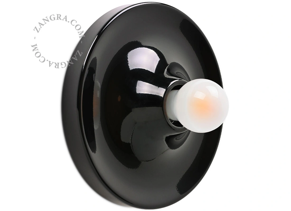 czarna lampa space age Eli - Ø 26 cm
