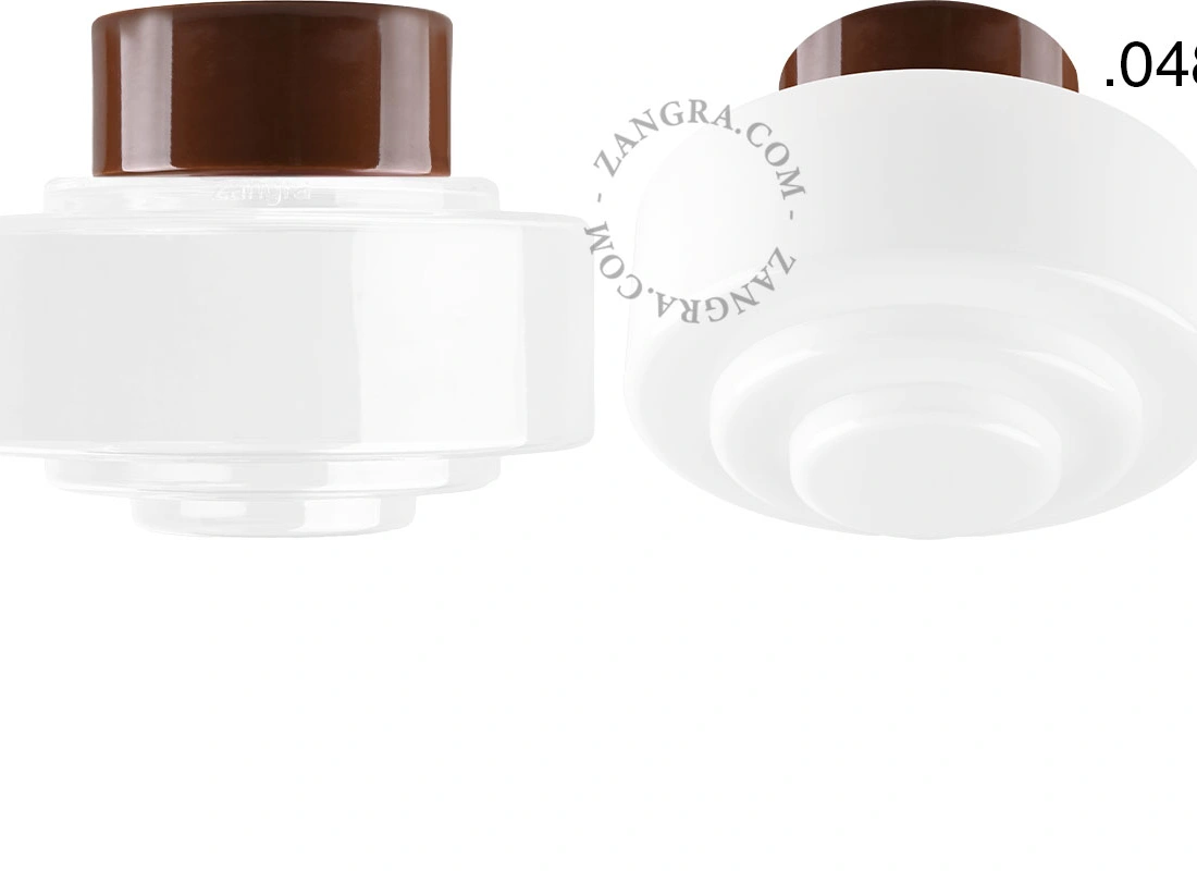 lámpara de porcelana marrón David - Ø 10 cm