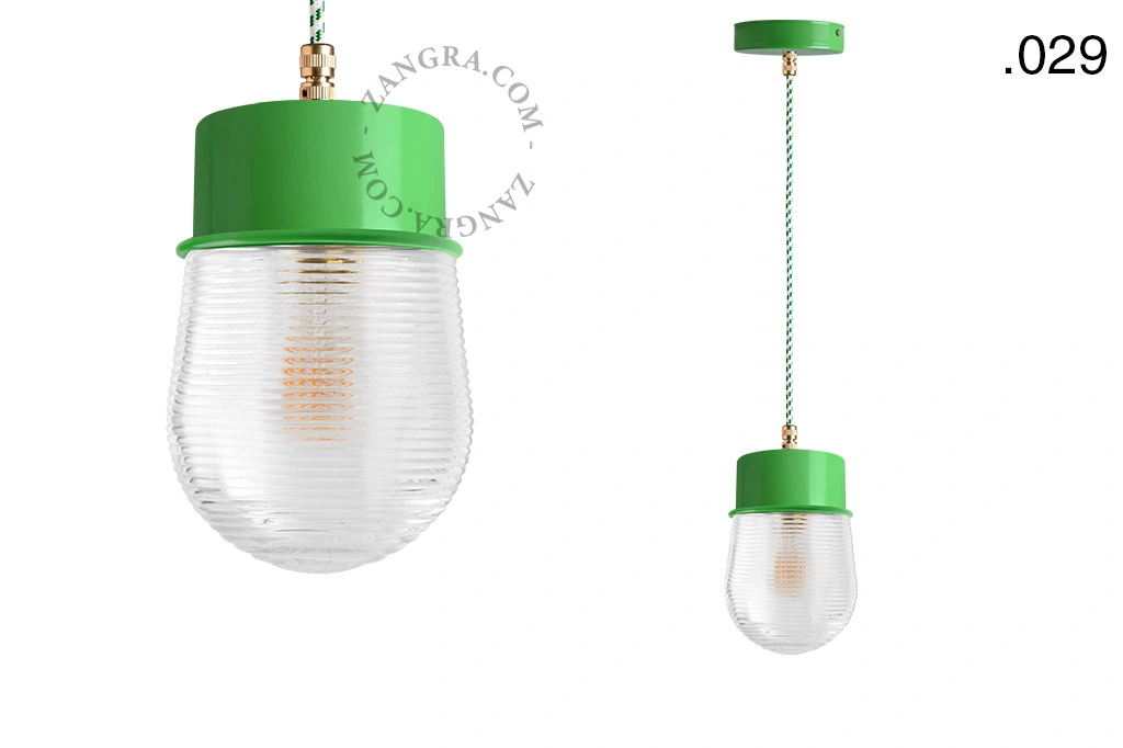 candeeiro suspenso verde - abajur de vidro - Ø 10cm