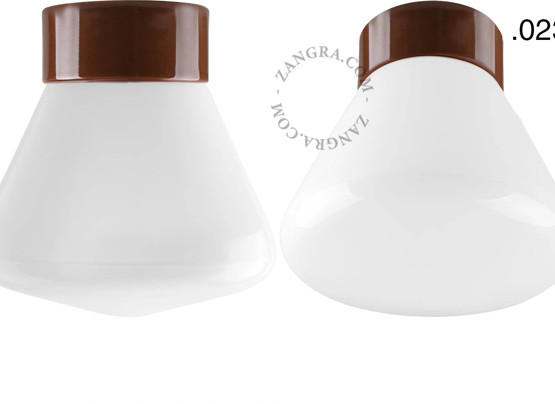 lámpara de porcelana marrón David - Ø 10 cm