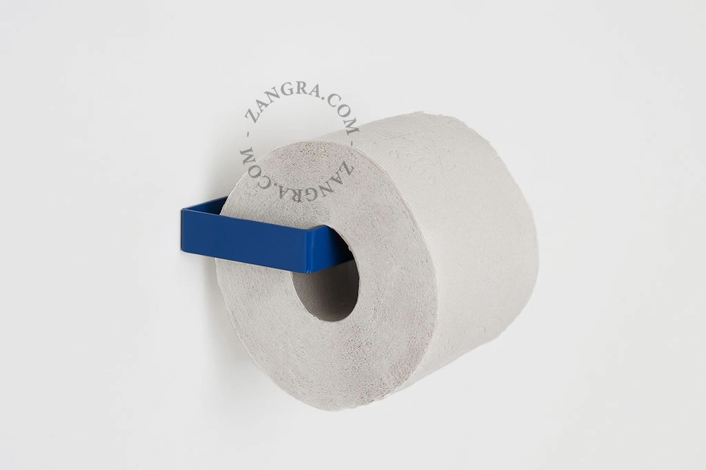 blauwe toiletrolhouder Abel