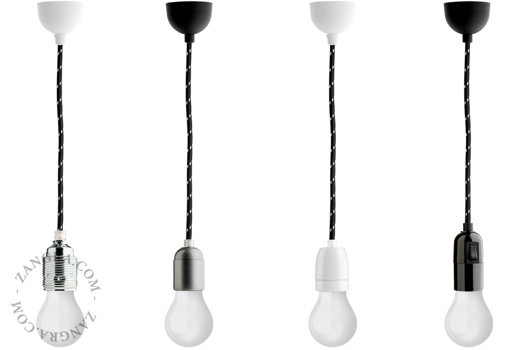 fabric cable - black and white