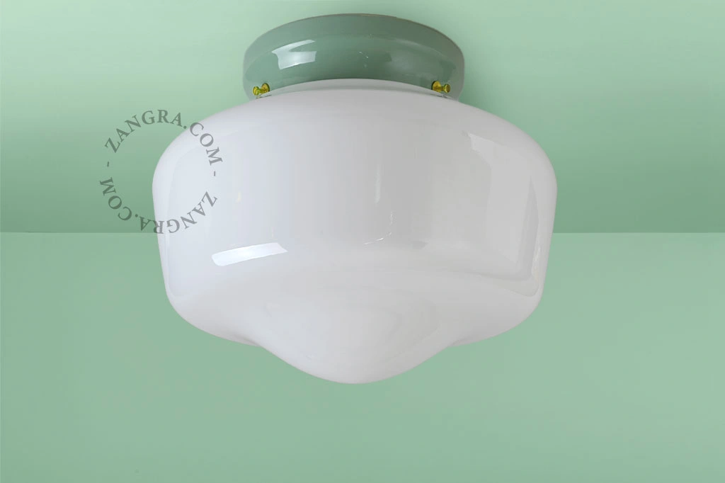 Art Deco Leuchte Chaella aus grünem Porzellan