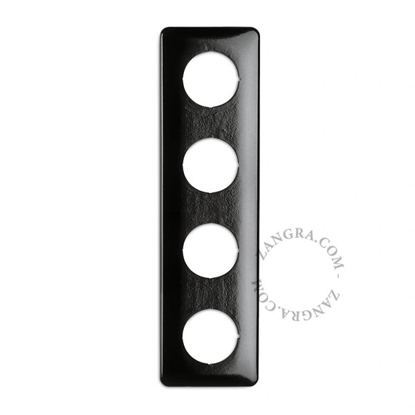 black bakelite cover for 4 switches/sockets