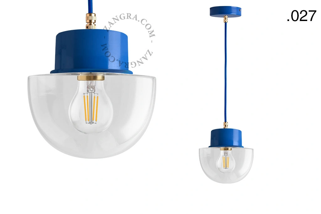 gelakte hanglamp - blauw