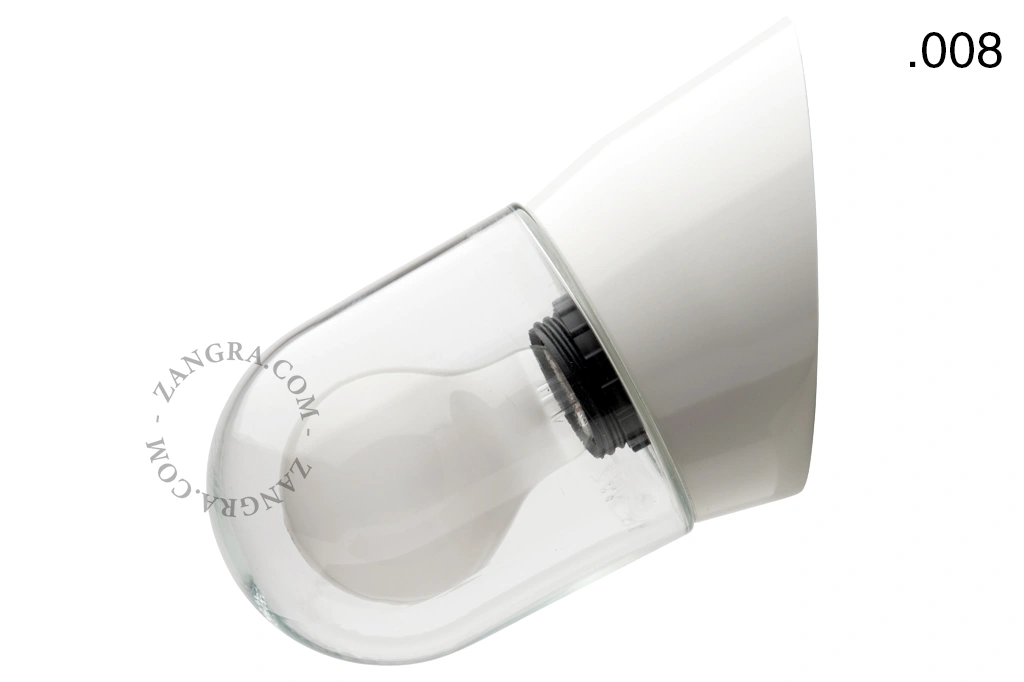 applique blanche - globe en verre - Ø 11 cm