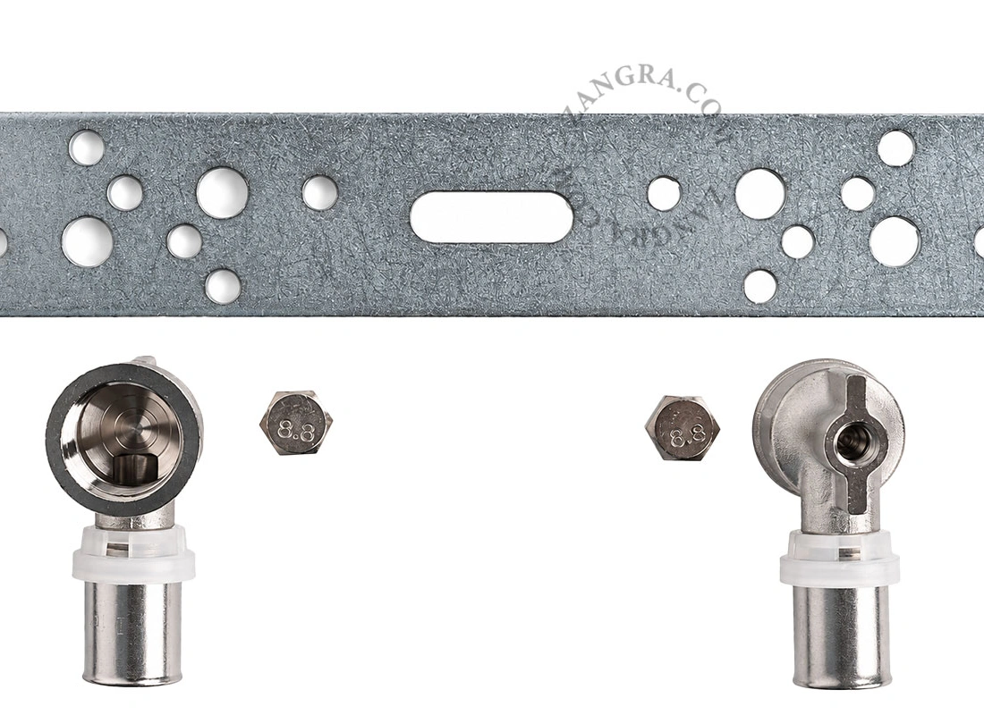 podwójne kolanko wieszakowe zaprasowywane do rur wielowarstwowych - 1/2″ GW x 16 mm