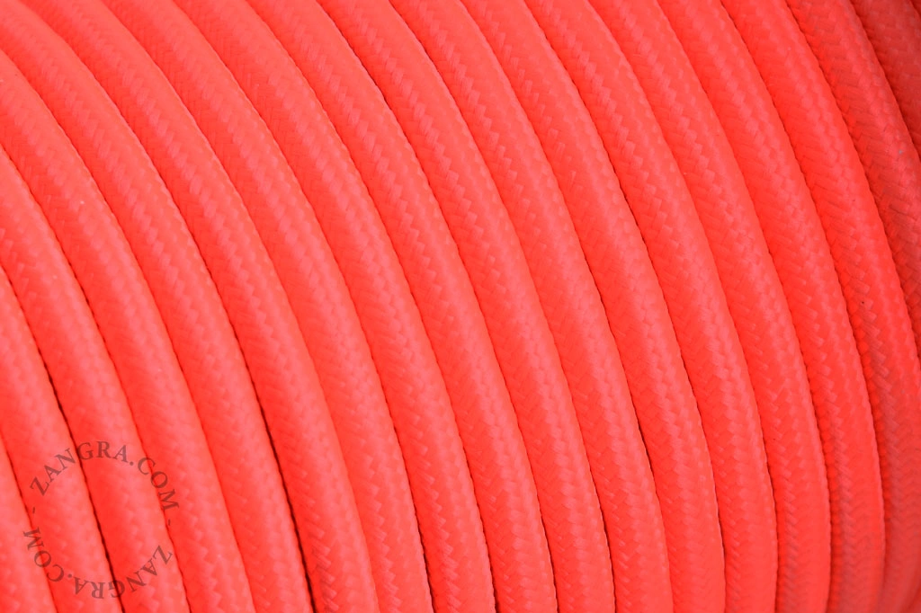 câble textile - rose fluo