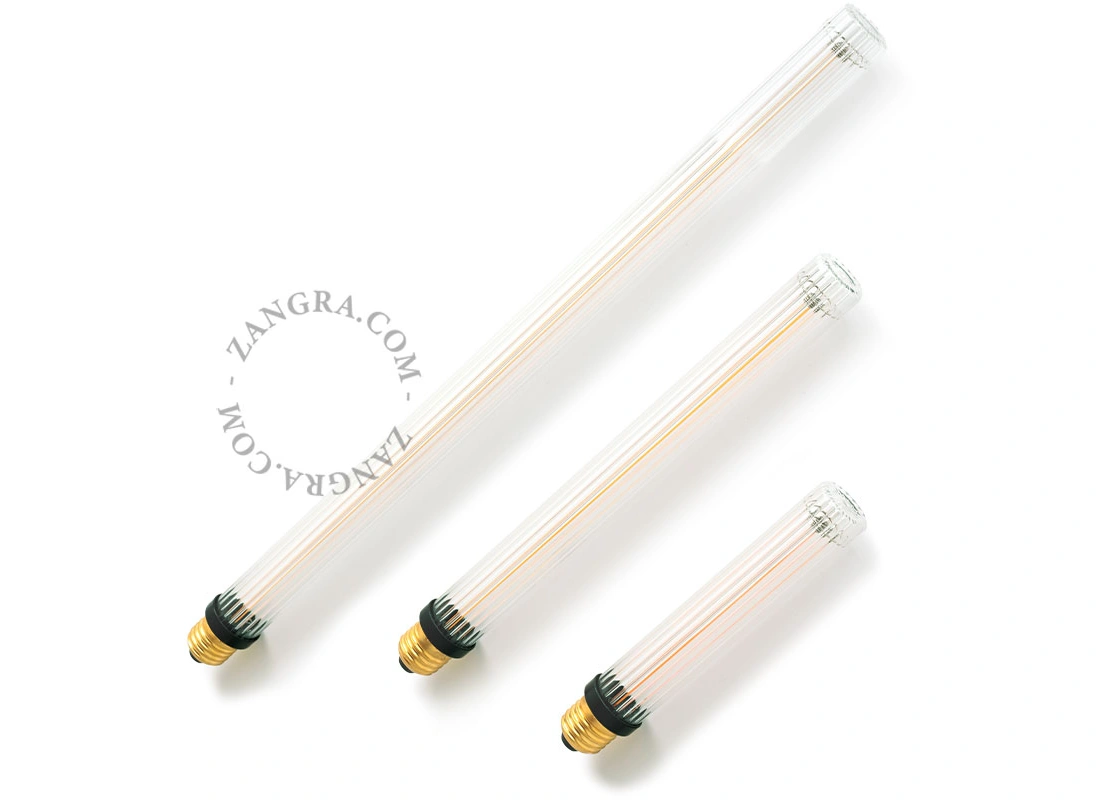 E27 żarówka filamentowa LED nieściemnialna 220K - 5W - 31 cm ryflowane szkło