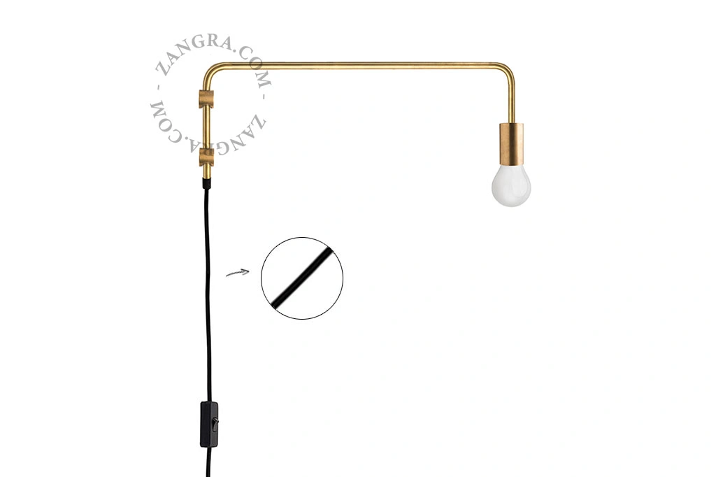 messing wandlamp met zwenkarm