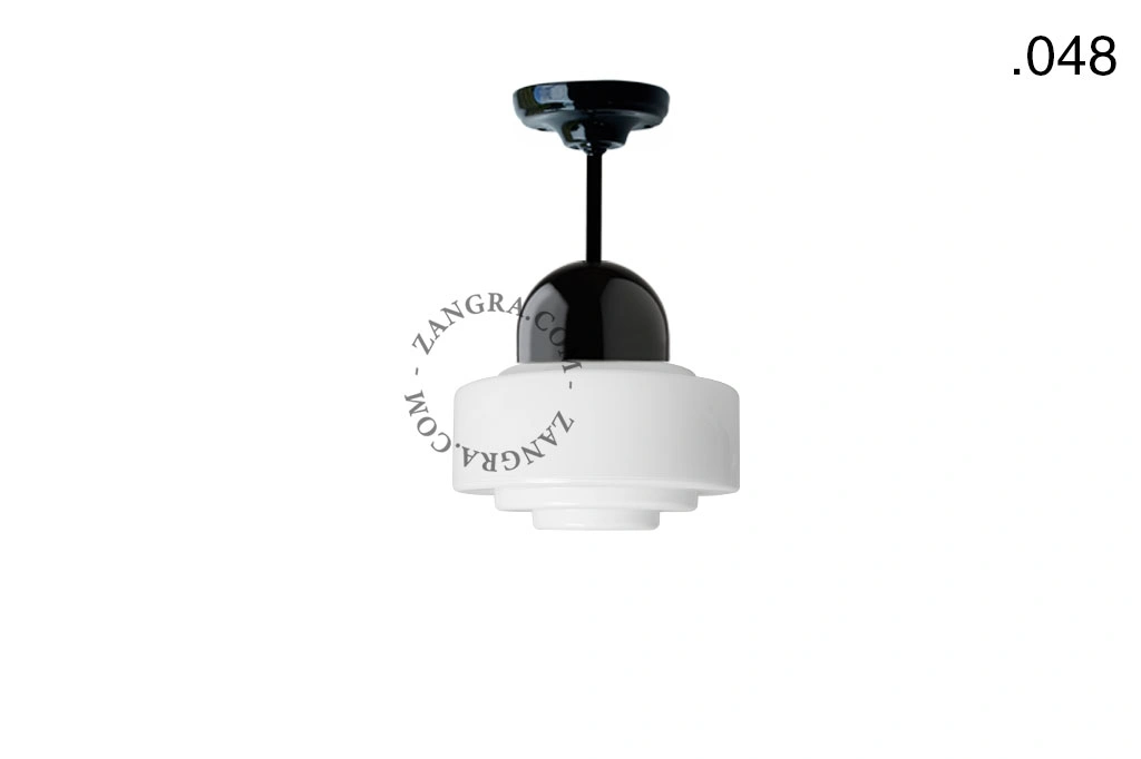 lampa porcelana ze szklanym kloszem