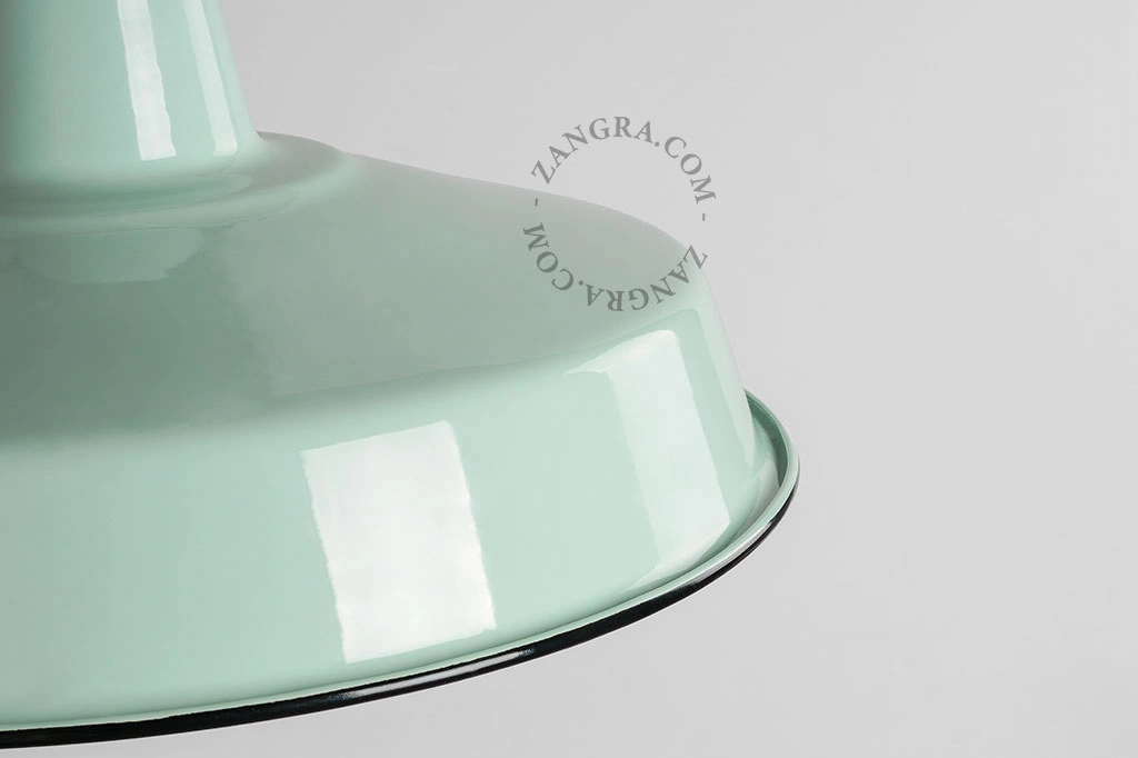 mintfarvet emaljeret pendellampe - Ø 40 cm
