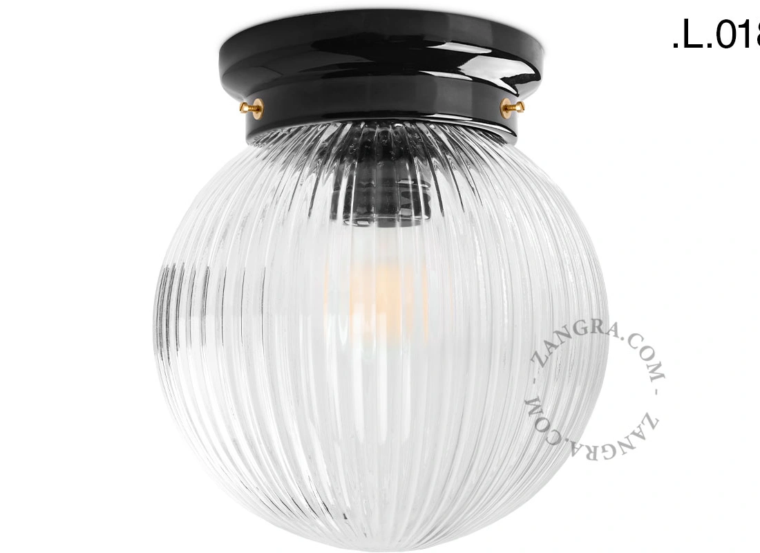 Art Deco lampa Chaella i svart porslin